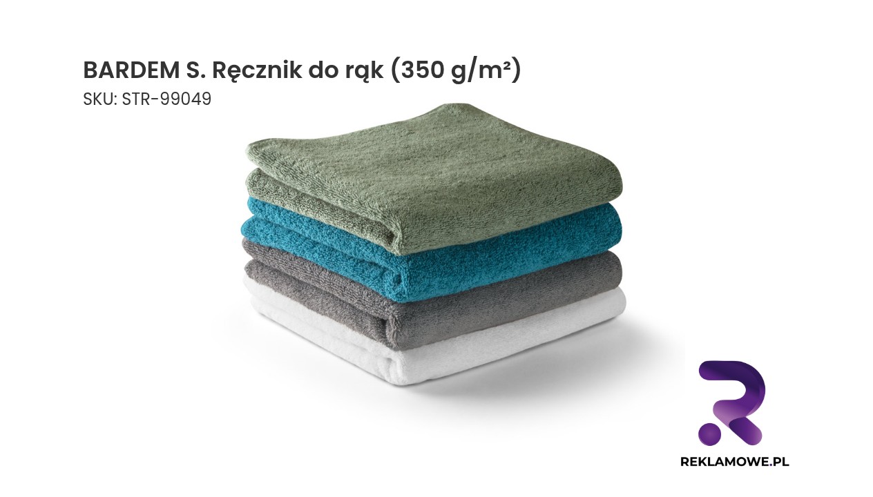 BARDEM S. Ręcznik do rąk (350 g/m²) wykonany z bawełny (82%) i bawełny z recyklingu (18%) Ręcznik do rąk BARDEM S o gramaturze 350 g/m²
