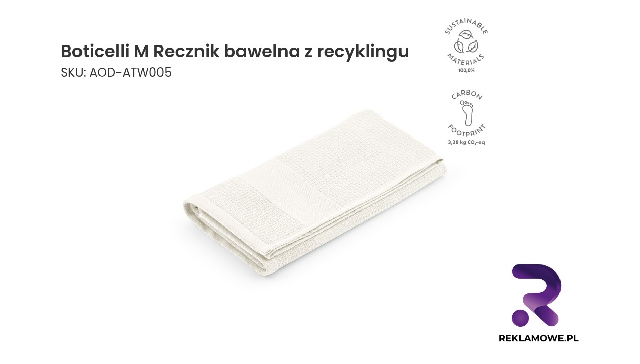 Boticelli M Recznik bawelna z recyklingu 500 gsm EU Ręcznik Boticelli M wykonany z recyklingowanej bawełny