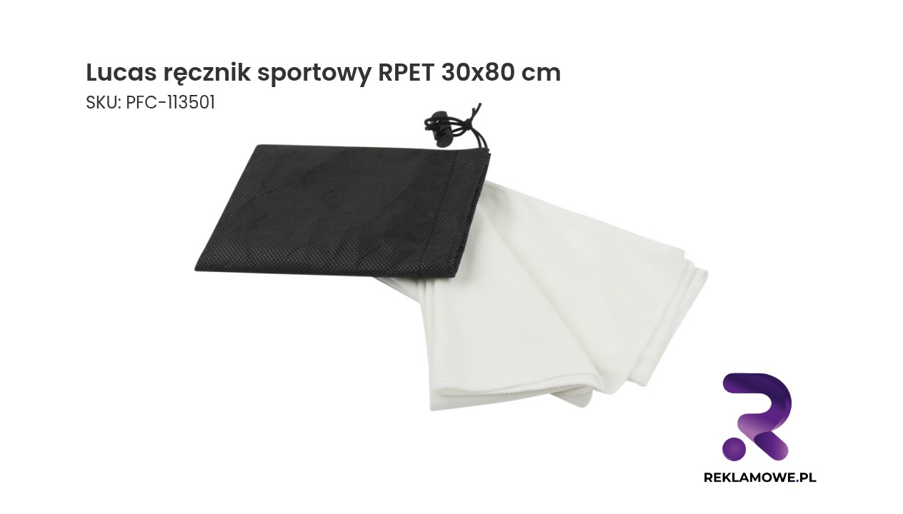 Lucas ręcznik sportowy RPET o wymiarach 30 na 80 cm