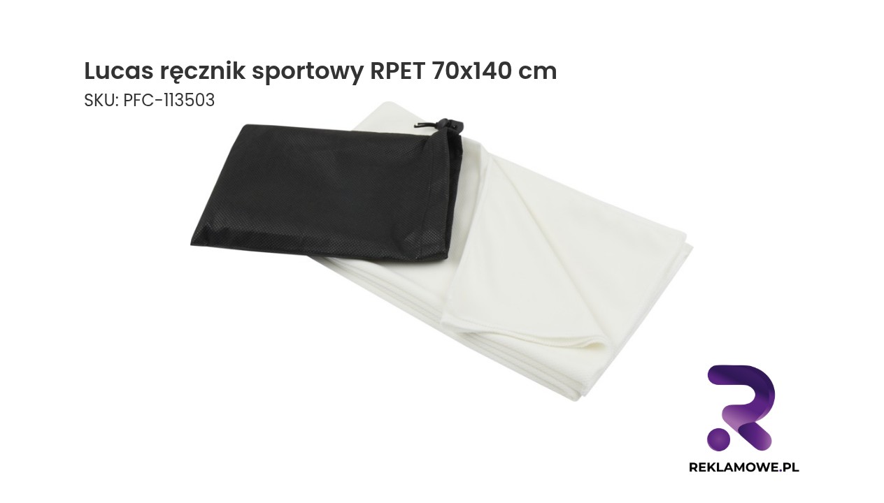 Lucas ręcznik sportowy RPET 70x140 cm Ręcznik sportowy Lucas RPET o wymiarach 70 na 140 cm