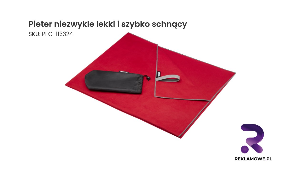 Pieter niezwykle lekki i szybko schnący ręcznik o wymiarach 100x180 cm z certyfikatem GRS Pieter niezwykle lekki i szybko schnący