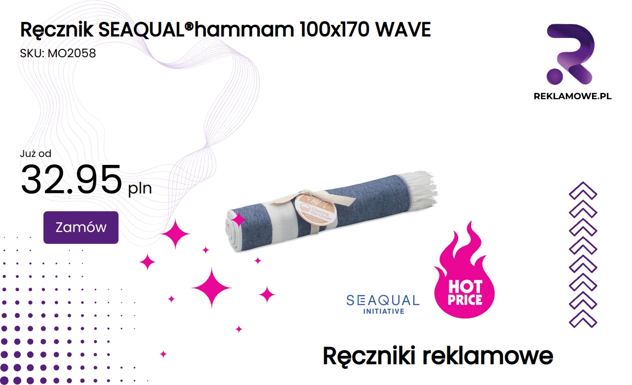 Ręcznik SEAQUAL hammam rozmiar 100 na 170 seria WAVE