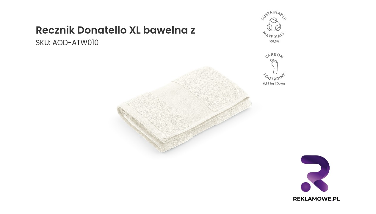 Bawełniany ręcznik Donatello XL w kolorze naturalnym
