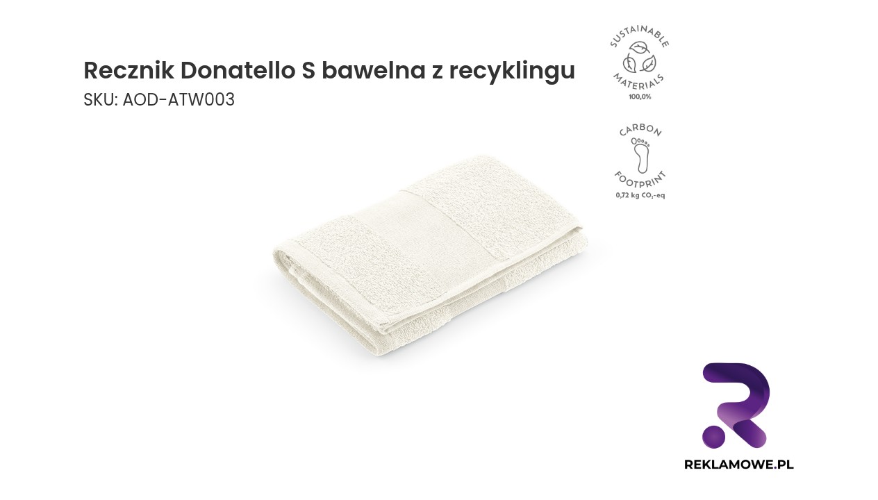 Recznik Donatello S bawelna z recyklingu 370 gsm EU Ręcznik Donatello S z bawełny z recyklingu