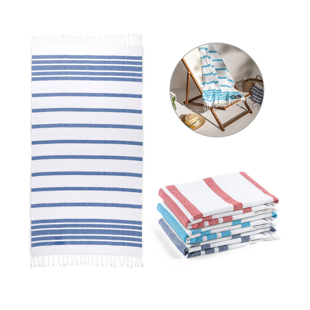 SARDENHA. Ręcznik plażowy z bawełny (70% z recyklingu) i poliestru (30% z recyklingu) (180 g/m²) 99159_set